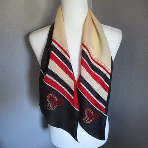 1970s black & red paisley scarf by Paoli